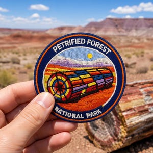 Petrified Forest National Park Embroidered Iron-On Patch, Desert Landscape Souvenir
