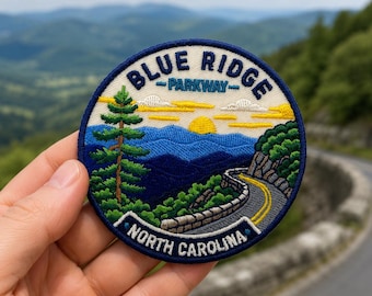 Blue Ridge Parkway Patch 3" Embroidered Iron-On North Carolina Badge