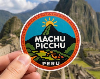 Machu Picchu Peru Sticker, Waterproof Vinyl Travel Decal, Laptop Water Bottle Decor