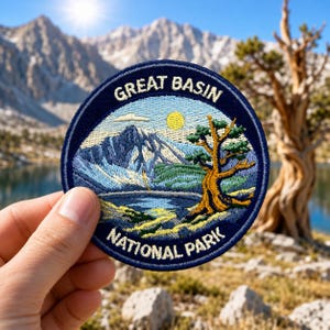 Great Basin National Park Patch – 3 Inch Iron-On Embroidered Desert Mountain Travel Souvenir Badge