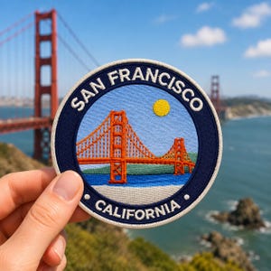 Écusson brodé du pont du Golden Gate de San Francisco, 7,6 cm, à repasser, souvenir de voyage