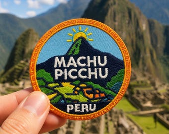 Machu Picchu Peru Embroidered Patch, 3 Inch Iron-On Inca Ruins Travel Souvenir Badge