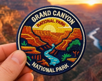 Grand Canyon National Park Embroidered Patch, 3 Inch Iron-On Souvenir Badge