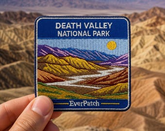 Death Valley Patch Iron On Embroidered National Park 3 Inch Souvenir Badge for Backpack Jacket, Travel Gift