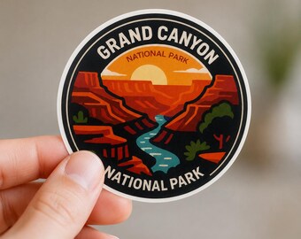 Grand Canyon National Park Sticker, Waterproof Vinyl Decal, Travel Souvenir (3 Pack)