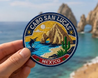 Cabo San Lucas Mexico Patch, 3 Inch Embroidered Iron On Souvenir Badge