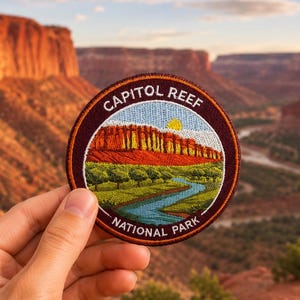 Naszywka haftowana z Parku Narodowego Capitol Reef, pamiątkowa odznaka z pustyni Utah (3 cale)