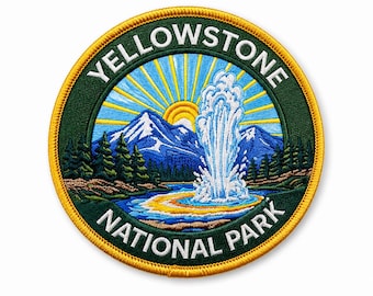 Yellowstone National Park Old Faithful Embroidered Patch (3 Inch Iron-On)