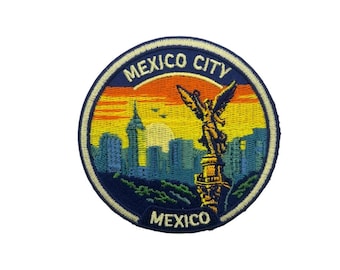 Mexico City Skyline Patch: Embroidered Angel of Independence CDMX Souvenir Badge