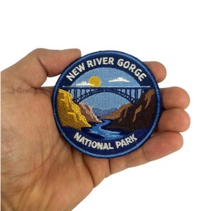 New River Gorge National Park Patch – 3 Inch Iron-On Embroidered West Virginia Travel Souvenir Badge