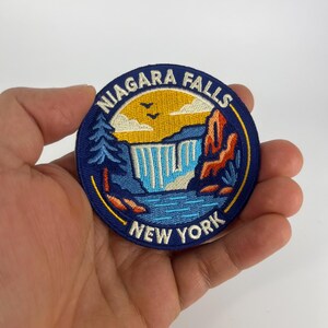 Niagara Falls New York Patch – 3 Inch Iron-On Embroidered Waterfall Travel Souvenir Badge