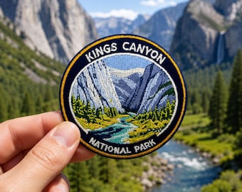 Kings Canyon National Park Patch Iron On Embroidered– Sierra Mountain Travel Souvenir 3 Inch