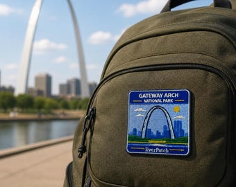 Gateway Arch National Park Patch – 3 Inch Iron On Embroidered Travel Patch for Jackets, Backpacks, Hats, Vests, Souvenir Gift by EverPatch