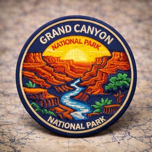 Grand Canyon National Park Patch 3 Inch Iron On Embroidered Arizona Travel Souvenir Badge Hiking Backpack Outdoor Gift
