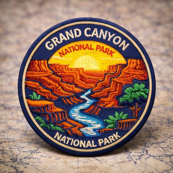 Grand Canyon National Park Patch 3 Inch Iron On Embroidered Arizona Travel Souvenir Badge Hiking Backpack Outdoor Gift