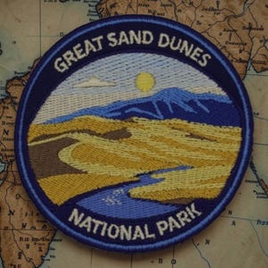 Great Sand Dunes National Park Patch 3 Inch Iron On Embroidered Colorado Travel Souvenir Badge Hiking Backpack Gift