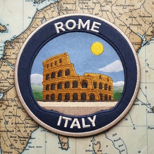 Rome Italy Colosseum Patch 3 Inch Iron On Embroidered Landmark Travel Souvenir Badge Tourist Gift Backpack