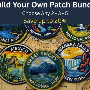 Build Your Own Patch Bundle | Pick Any Travel Patch Set | National Park & City Iron On Patches | Custom Adventure Backpack Patches
