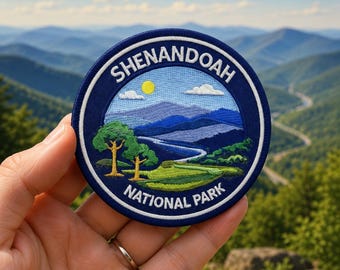 Shenandoah Patch Iron On Embroidered 3 Inch National Park Souvenir Badge for Backpack Jacket, Travel Gift