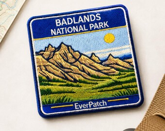 Badlands National Park Patch, 3-Zoll-Eisen auf gesticktem Souvenir Abzeichen für Rucksackjacke, Reisegeschenk
