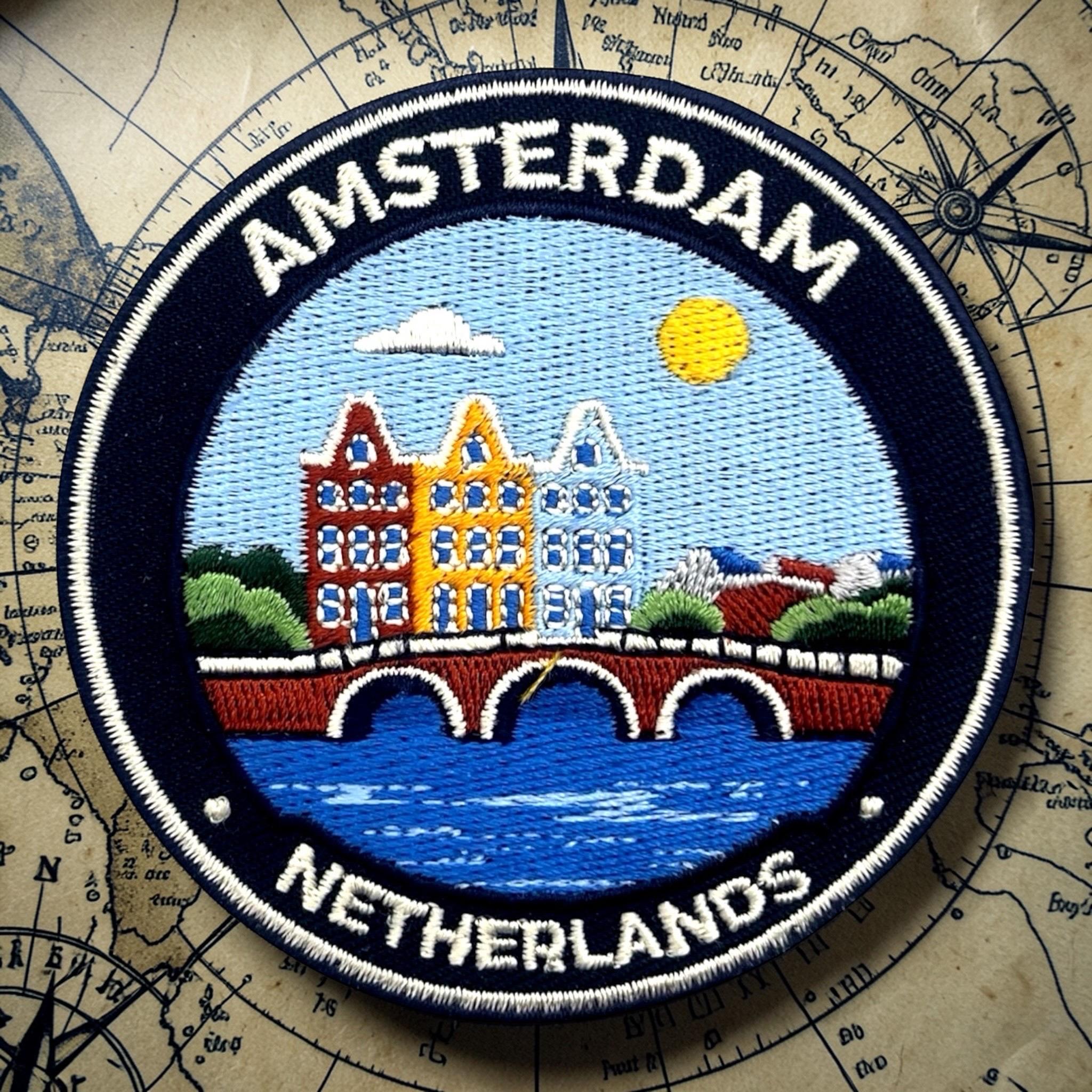 Patch Parlor Netherlands Embroidered Iron-On Patch – Amsterdam, Rotterdam – 2.75"