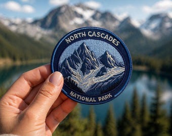 Parche bordado del Parque Nacional North Cascades – 7,6 cm (3 pulgadas) para planchar, recuerdo de montaña