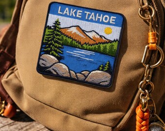 Lake Tahoe Embroidered Patch – 3 Inch Iron-On Mountain Lake Souvenir