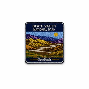 Death Valley National Park Patch – 3 Inch Iron-On Embroidered Desert Dunes Travel Souvenir Badge