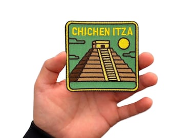 Chichen Itza Mayan Ruins Embroidered Patch: 3-Inch Iron-On Travel Souvenir Badge