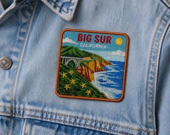 Big Sur California Embroidered Patch: Bixby Bridge Coastal Landscape Badge (3 Inch)