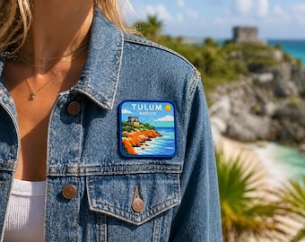 Tulum Mexico Mayan Ruins Embroidered Patch (3 Inch) – Coastal Travel Souvenir