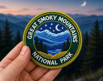 Great Smoky Mountains Patch Iron On Embroidered National Park 3 Inch Souvenir Badge for Backpack Jacket, Travel Gift