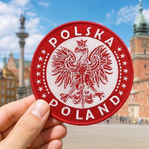 Poland Patch – 4 Inch Iron-On Embroidered Eagle Travel Souvenir Badge