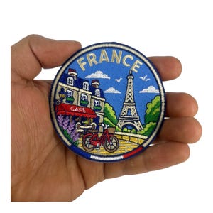 France Patch – 3 Inch Iron-On Embroidered Paris Eiffel Tower Travel Souvenir Badge