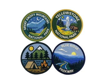 Embroidered National Park Patches, 3 Inch Iron-On Travel Bundle