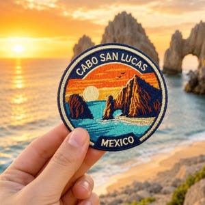 Cabo San Lucas Patch – 3 Inch Iron-On Embroidered Sunset Beach Travel Souvenir Badge