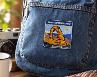 Arches National Park Patch Iron On Utah Travel Souvenir Embroidered Badge