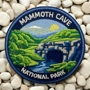 Mammoth Cave National Park Patch, 3 Inch Iron On Embroidered Kentucky Cave Souvenir Badge for Hat Backpack Jacket Vest, Hiking Gift image 4