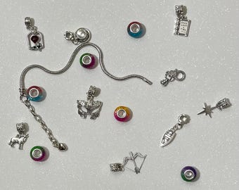 Bookish Inspired Charm Bracelet: Custom Book Lover Gift