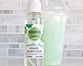 2oz Hand Sanitizer - Shamrock Shake 2021, Vanilla Mint Sanitizer, St. Patricks Day Sanitizer, st pattys 2021, is the shamrock shake back YES