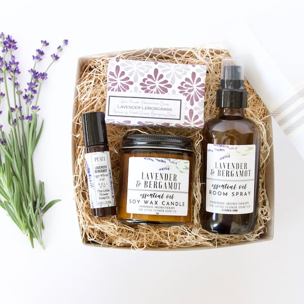 Caja de regalo de lavanda: regalo del Día de la Madre para mujeres, para amigas, regalo para ella, regalos para mamá, regalo único hecho a mano para la abuela para el Día de la Madre.