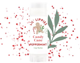 gifts for kids Candy Cane Lip Balm - Lil' Lippies Unique Kids Chapstick - Stocking Stuffers for kids Handmade Peppermint Stick