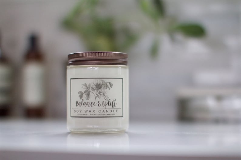 Balance and Uplift Natural Soy Wax Candle