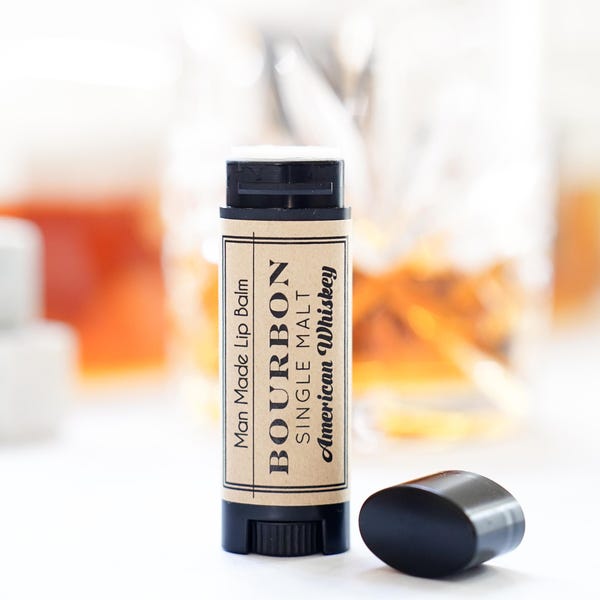 Funny Small Gifts for Men Bourbon Lip Balm, Mens Gifts, Dad Gift, Gifts for beer and wine lovers, Gift For Dad, Foodies whiskey lovers