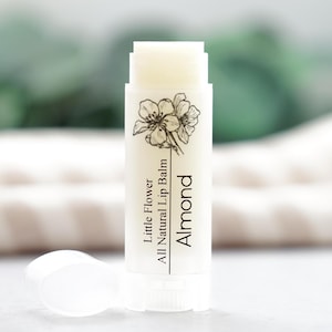 The Little Flower Soap Co - Almond Flavor Lip Balm - Natural Chapstick, Shea butter, Handmade Lip Care, Moisturizing Chapstick, Lip Butter