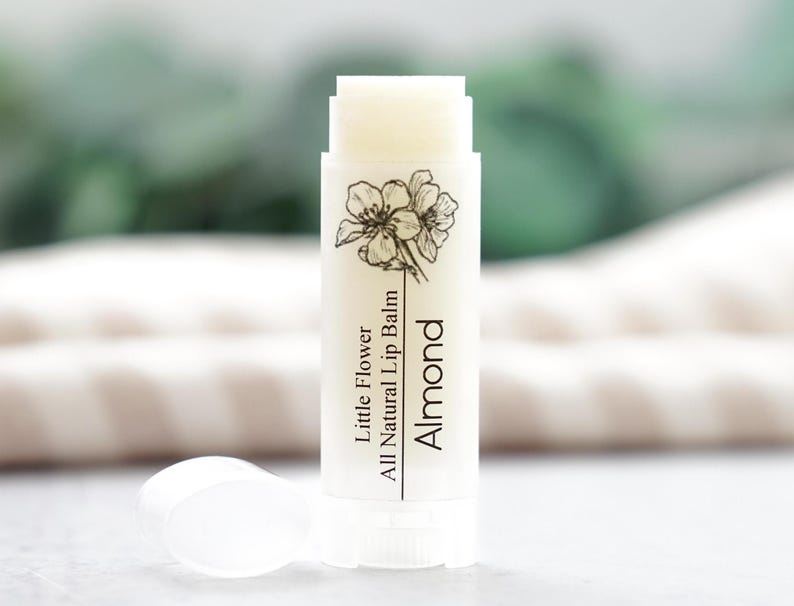 The Little Flower Soap Co - Almond Flavor Lip Balm - Natural Chapstick, Shea butter, Handmade Lip Care, Moisturizing Chapstick, Lip Butter Almond: Pictured