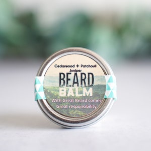 Beard Balm Wildwood - Handmade beard care gift or stocking stuffer for men, him, dad, husband