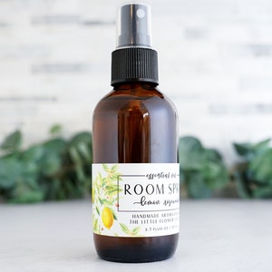 Lavender Bergamot Essential Oil Room Room Spray 4oz linen spray, lavender spray, body spray, housewarming gift, wife girlfriend Lemon Rosewood