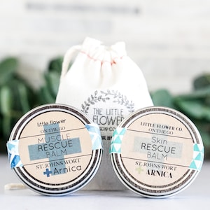Travel Set – Natural Body Balm Duo in Linen Gift Bag – Stocking Stuffer or On-the-Go Self Care