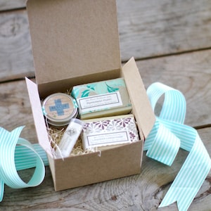 Gifts for women- Gifts for mom birthday or Mother&#39;s Day gift ideas that ship handmade soap lip balm and salve set for her